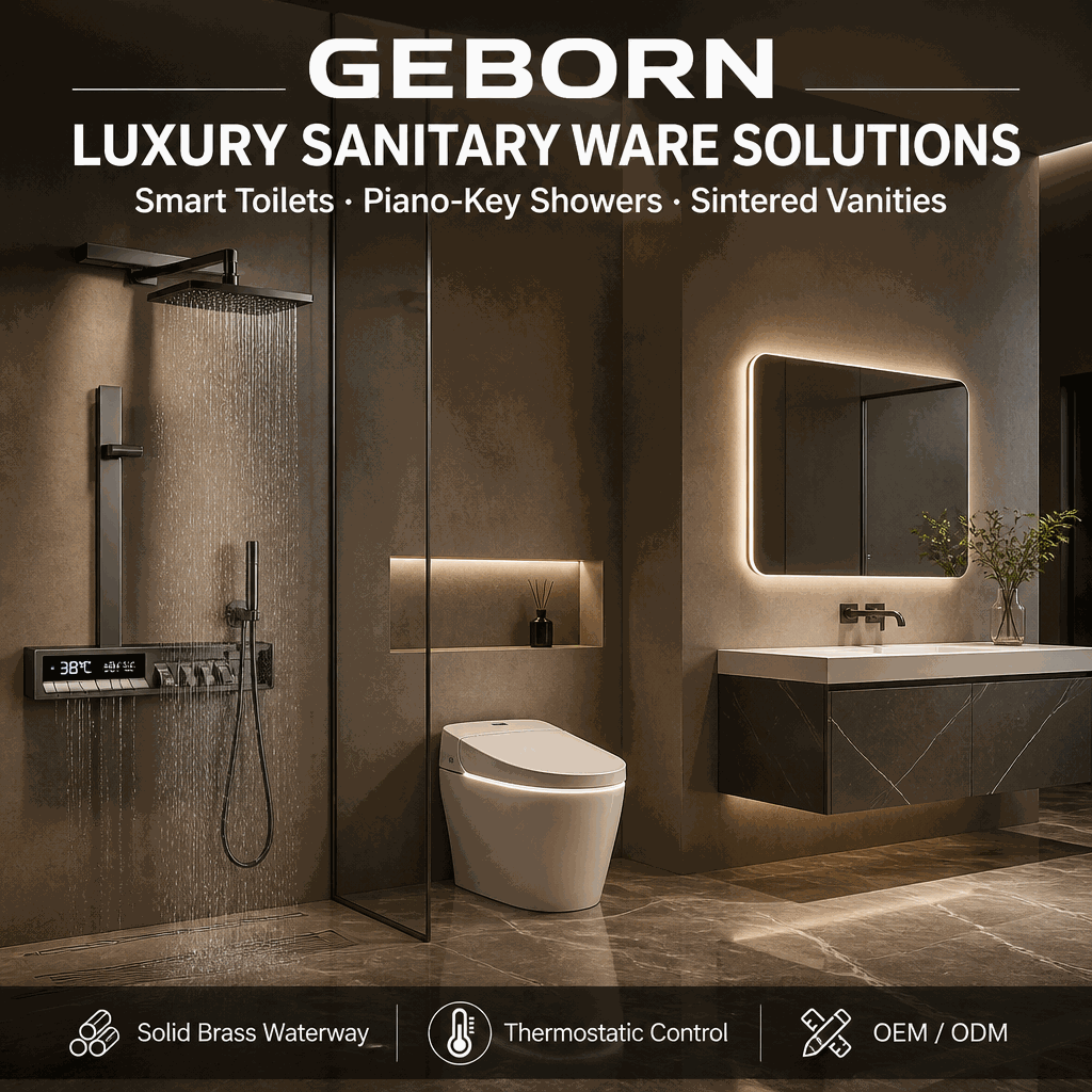 GEBORN luxury sanitary ware including smart toilet and shower set