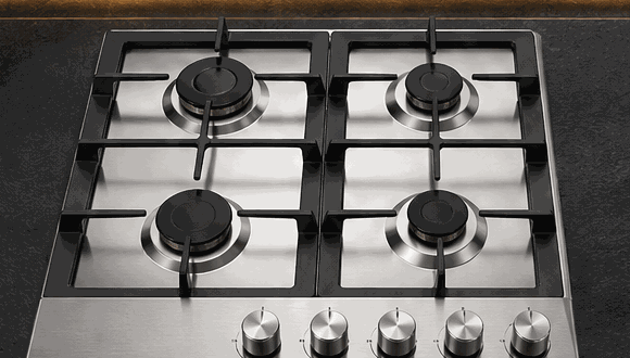 60cm four burner stainless steel gas hob