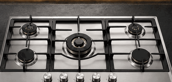 90cm five burner professional gas cooktop