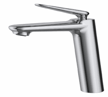 Chrome single-lever basin faucet