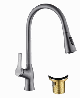 Gunmetal pull-down kitchen faucet