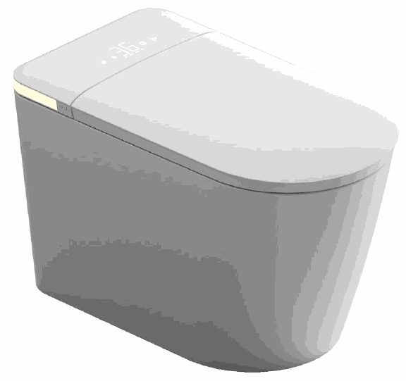 One-piece smart toilet with digital display and ambient light strip
